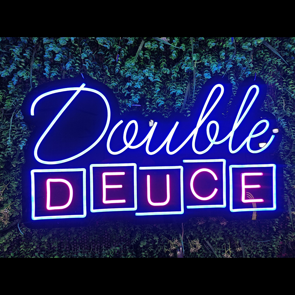 Double Deuce Blue and Pink Neon Sign