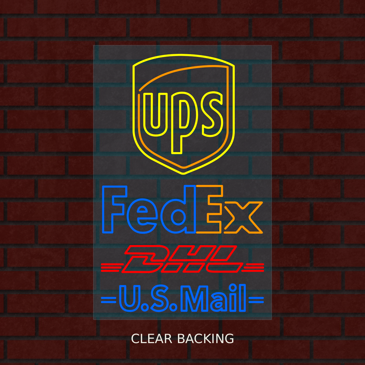 Ups Fedex DHL US Mail Neon Sign