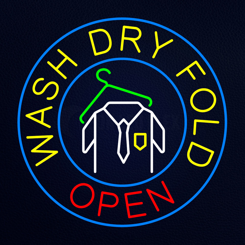 Wash Dry Fold Open LED Neon Sign