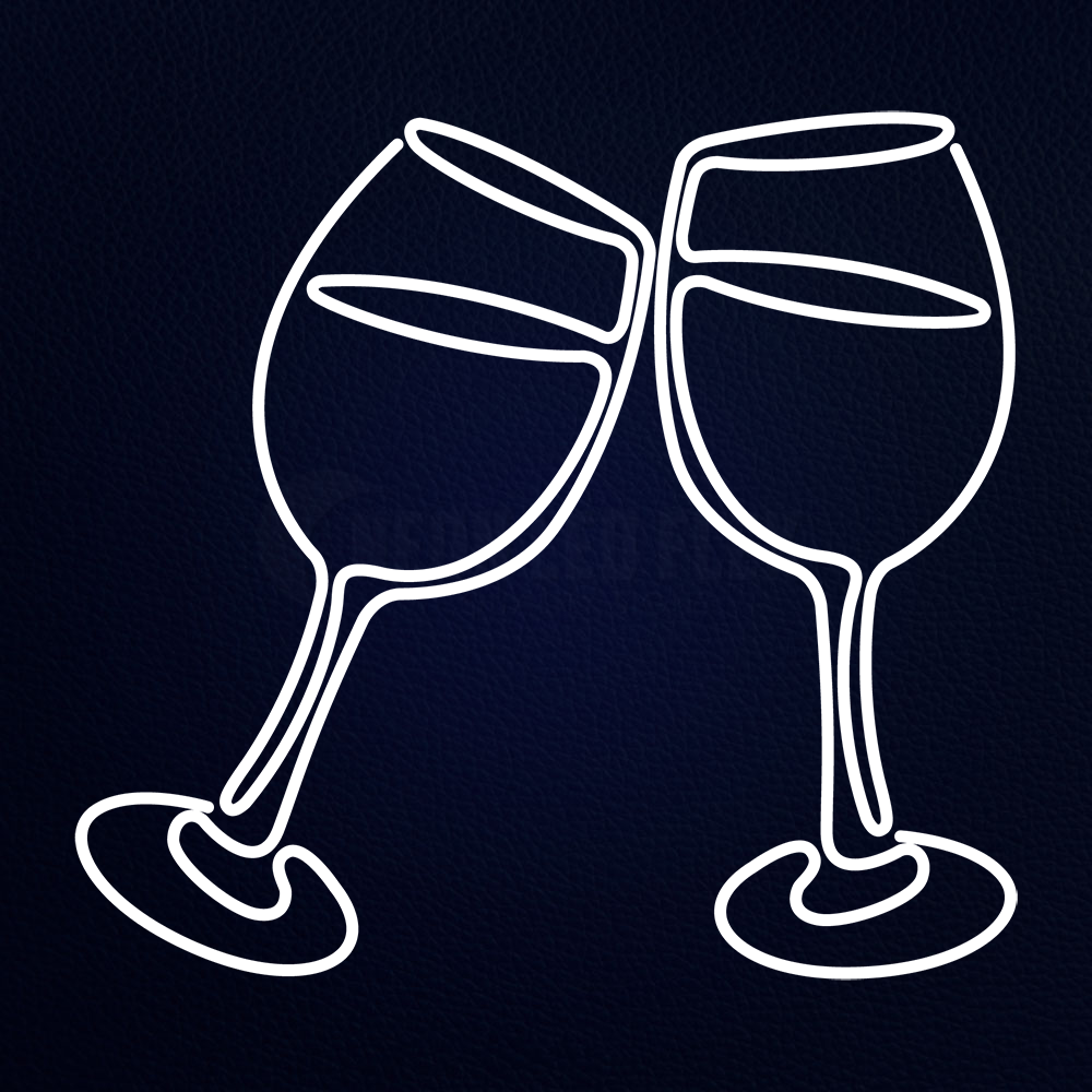 Wine Glasses Neon Sign
