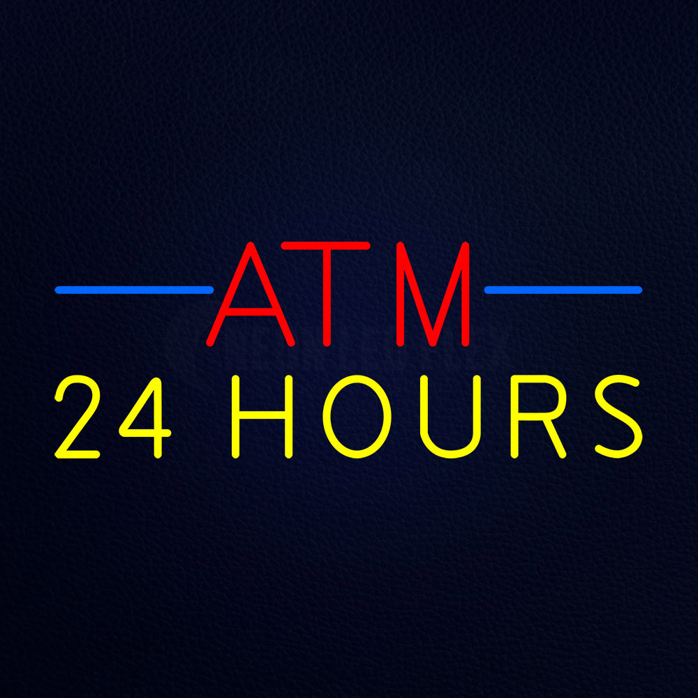 Atm 24 Hours Neon Flex Sign
