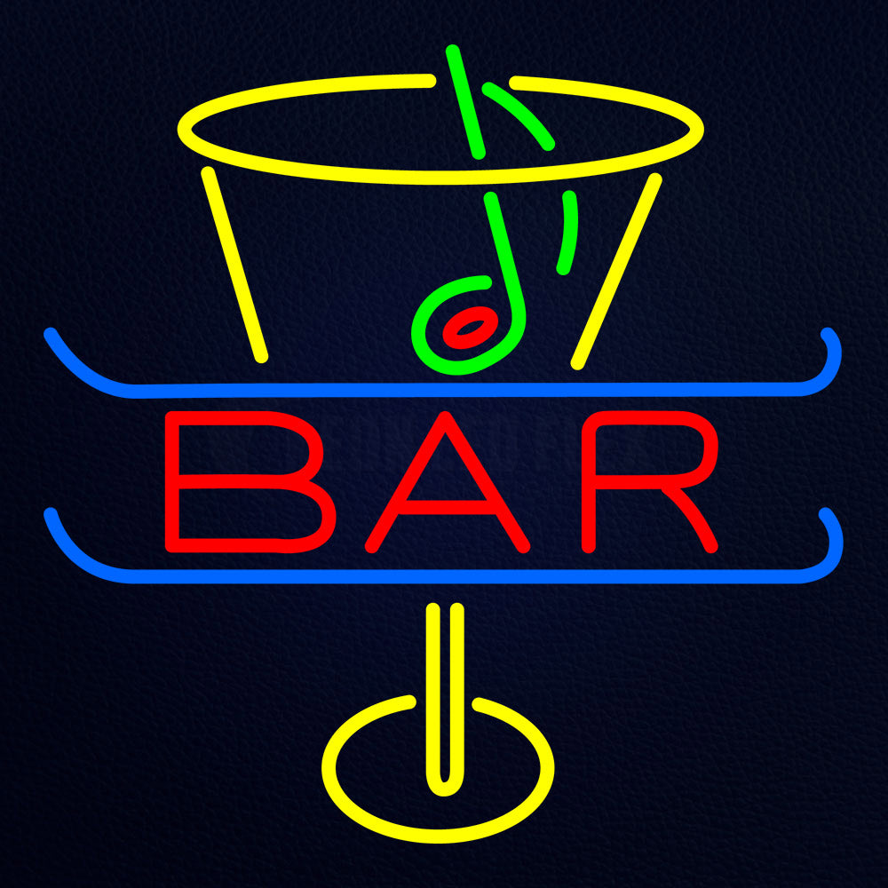 Bar With Martini Glass Neon Flex Sign