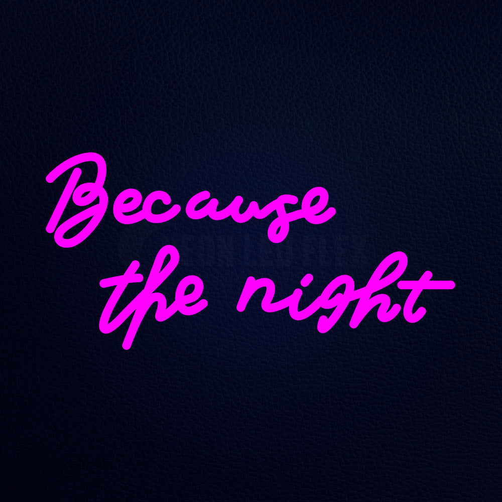 Because The Night Real Neon Flex Sign