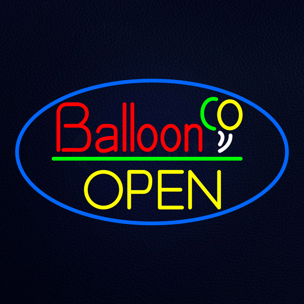 Block Open Balloon Neon Flex Sign