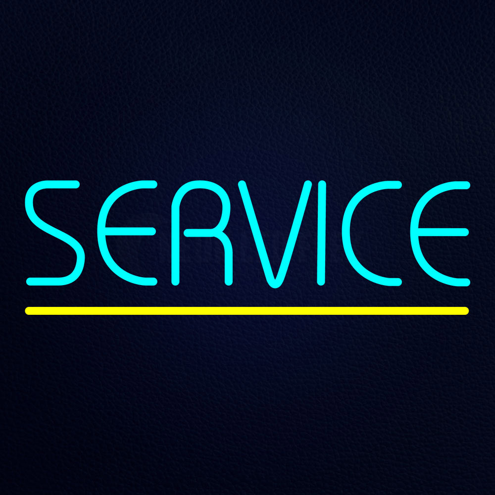 Blue Service Yellow Line Neon Flex Sign