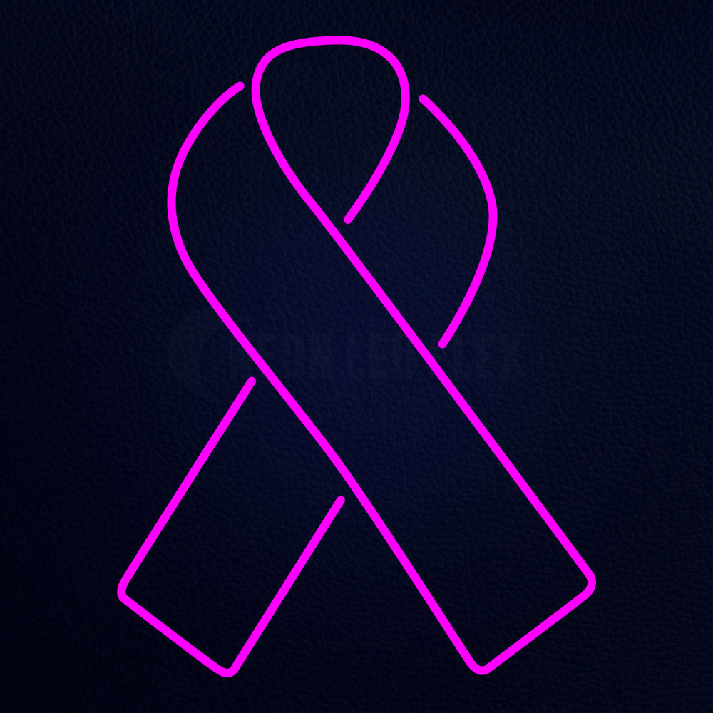 Breast Cancer Symbol Pink Ribbon Neon Sign - PageNeon