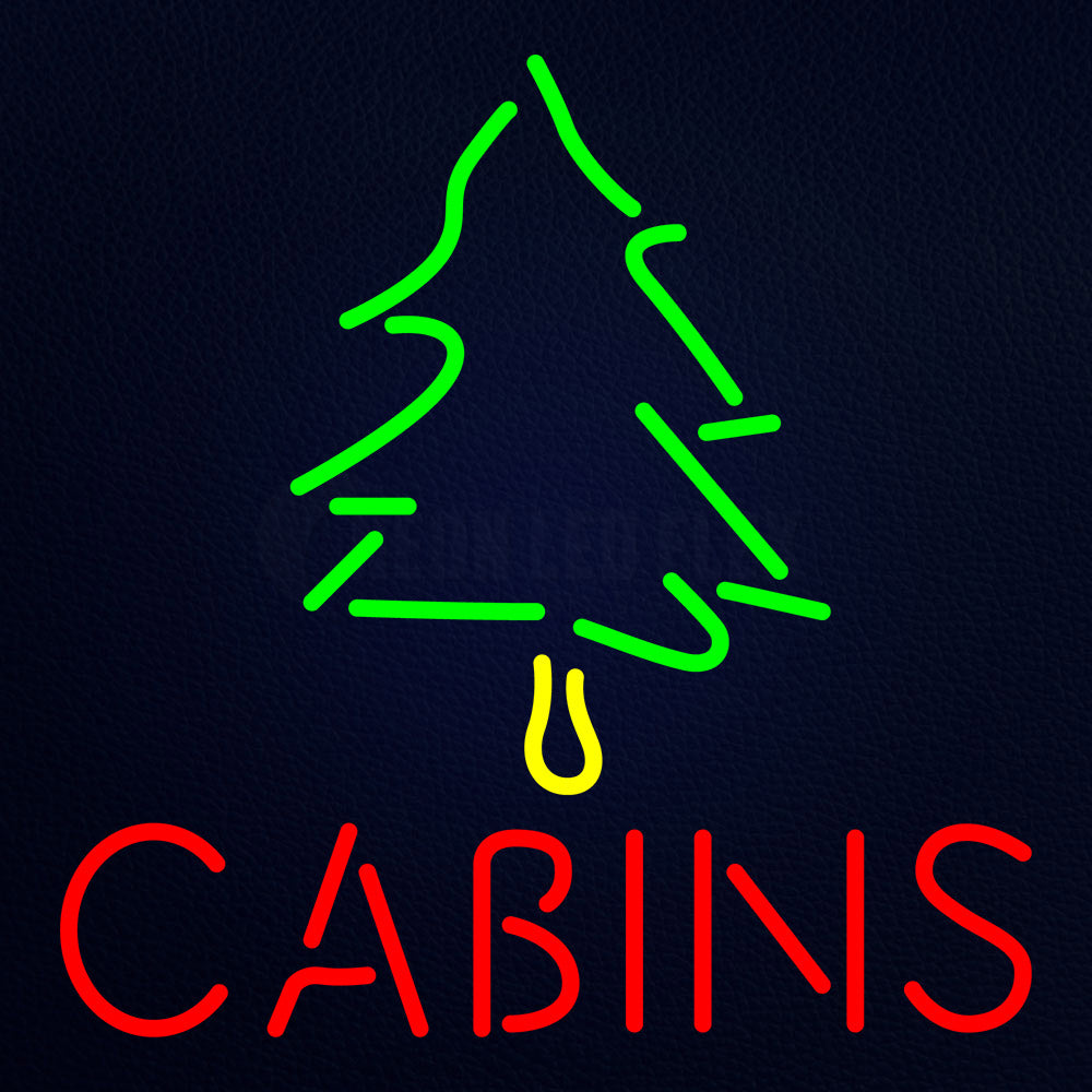 Cabins With Palm Tree Neon Flex Sign