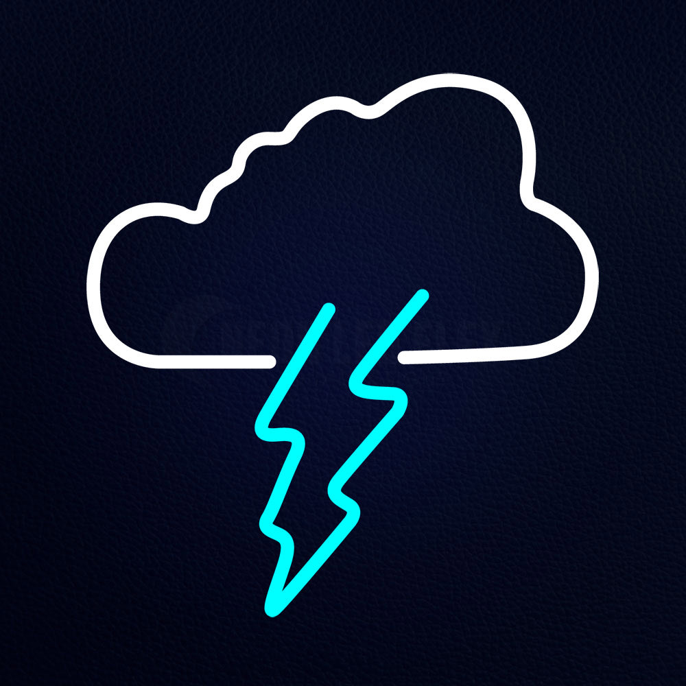 Cloud Thunderbolt Lightning Bolt Neon Flex Sign