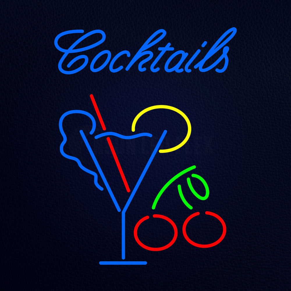 Cocktail With Martini Glass Neon Flex Sign