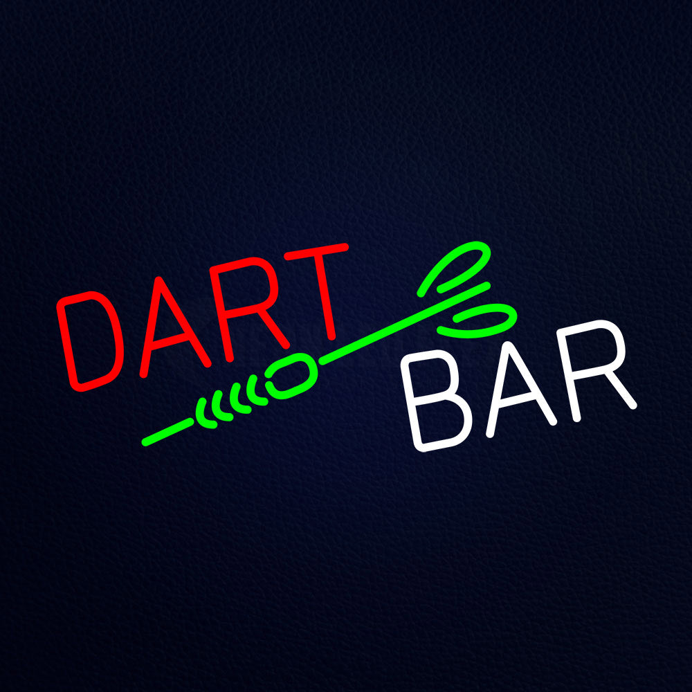 Dart Bar With Purple Border Neon Flex Sign