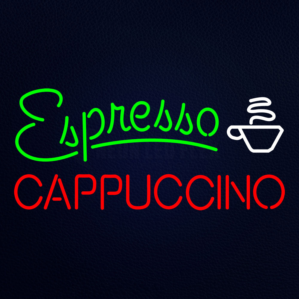 Espresso and Cappuccino Neon Sign 24 x 12