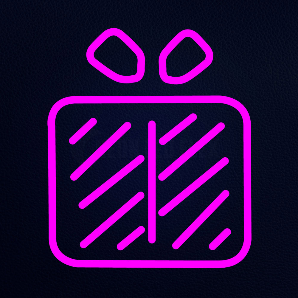 Gift Paking Emoji Neon Flex Sign