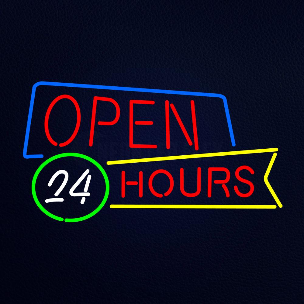 Open 24 Hours Neon Flex Sign