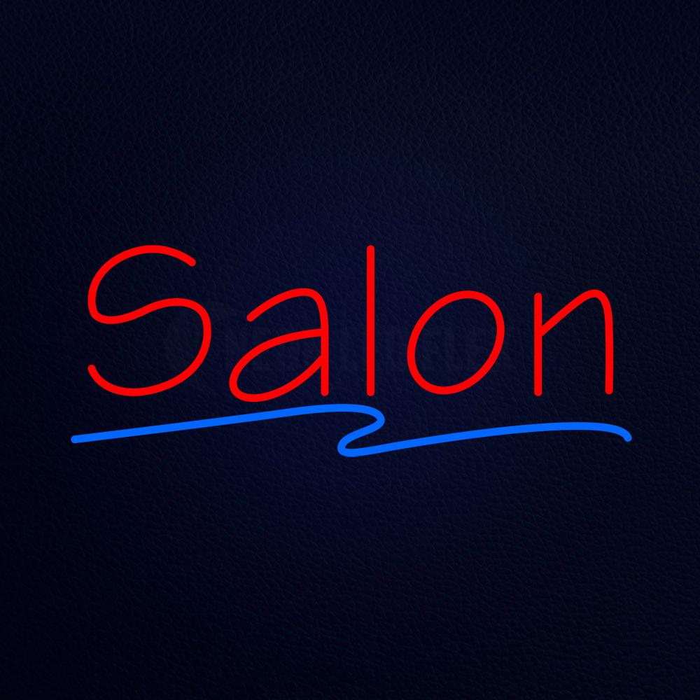 Red Salon Blue Line Neon Flex Sign