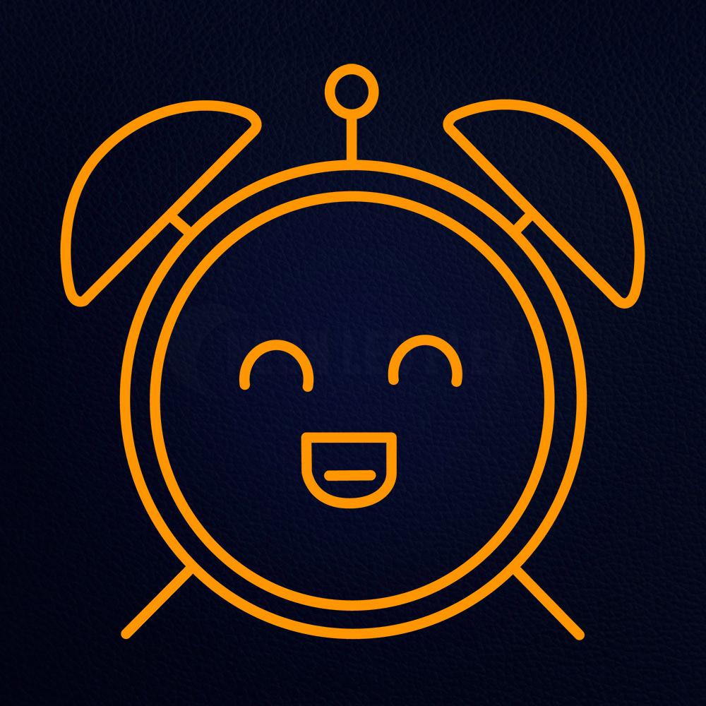 Smiling Alaram Clock Neon Flex Sign