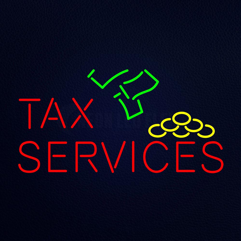 Tax Services With Logo Neon Flex Sign