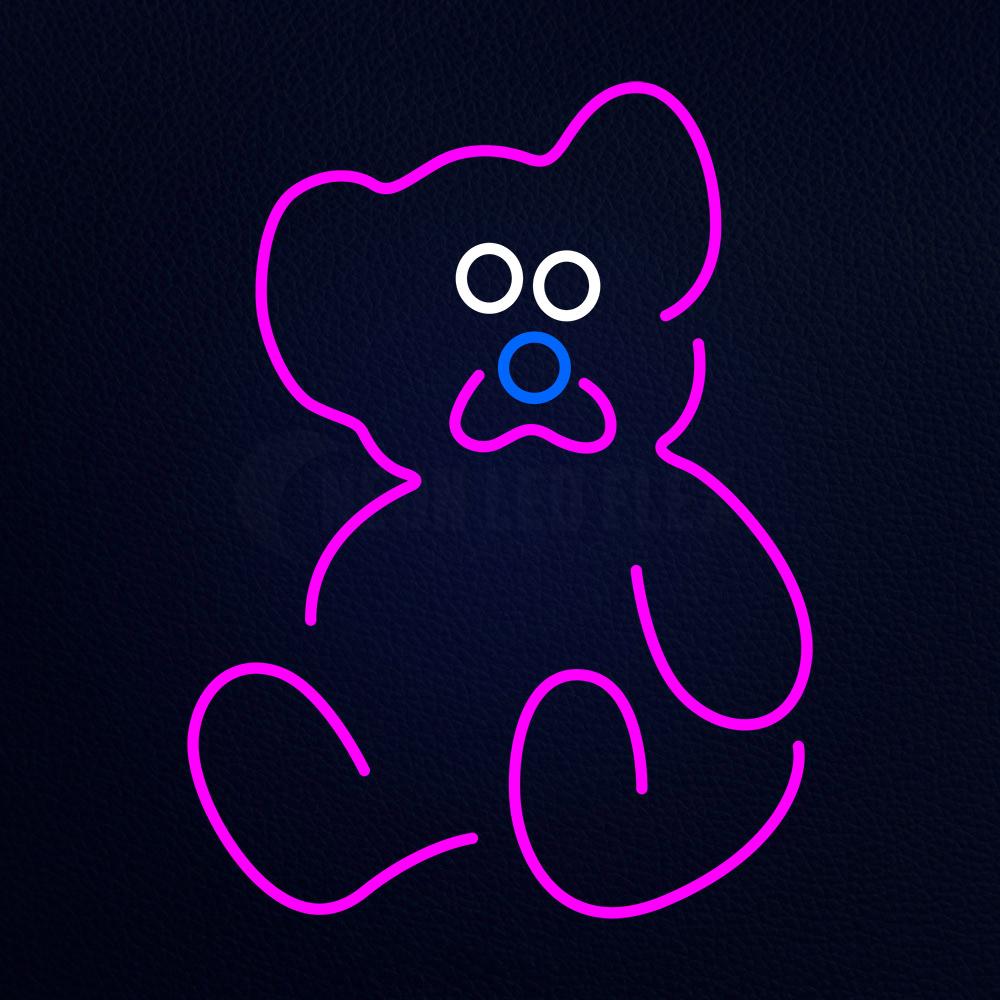 neon teddy bear