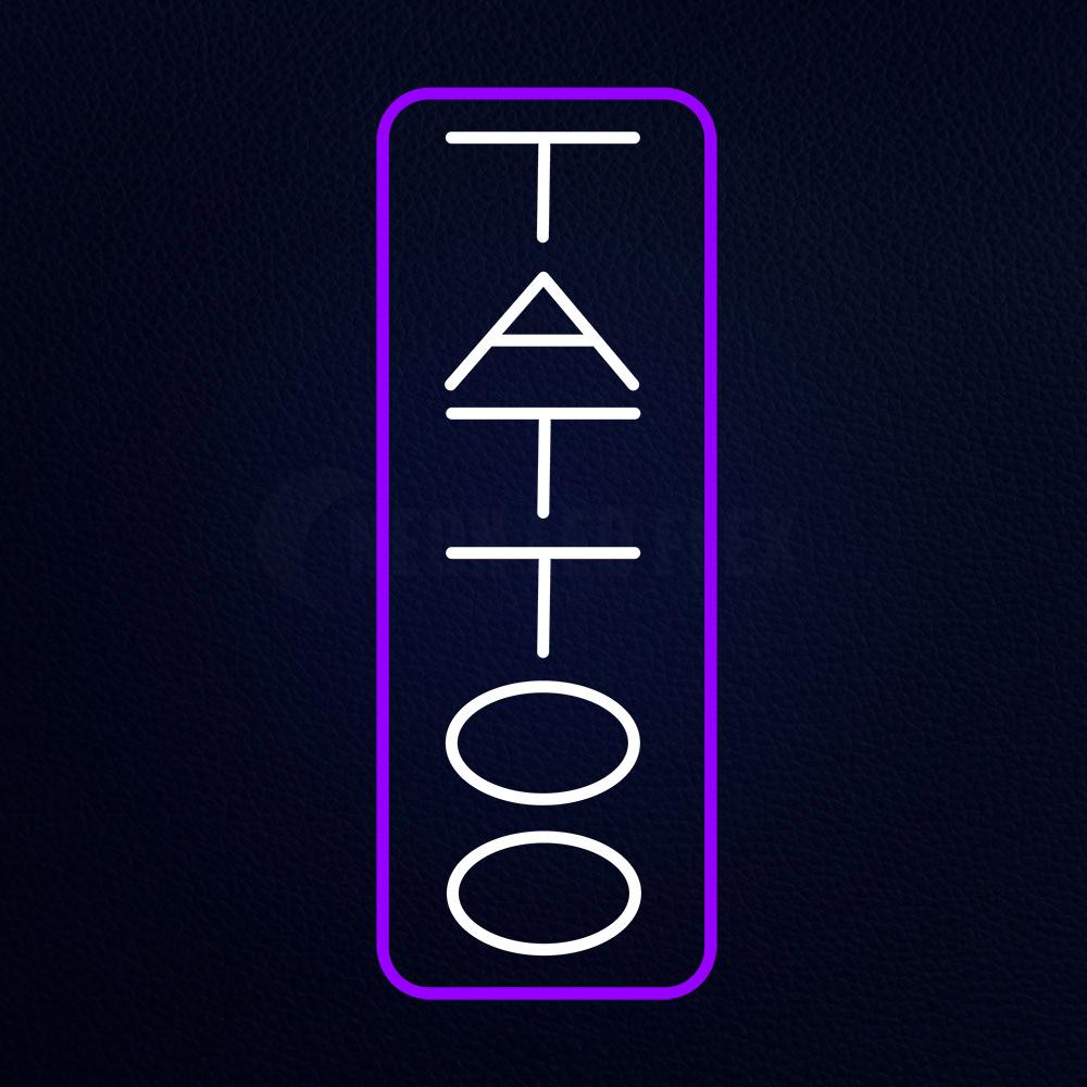 Vertical Tattoo With Border Neon Flex Sign