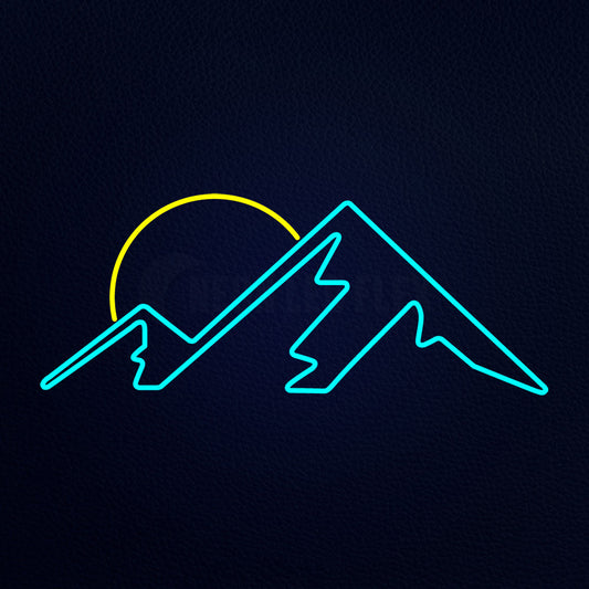 Mountains with Sun LED Neon Sign