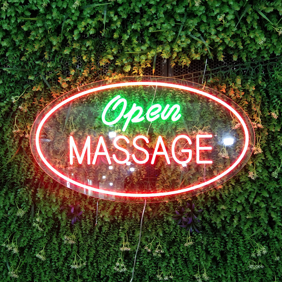 Open Massage Red Neon Sign