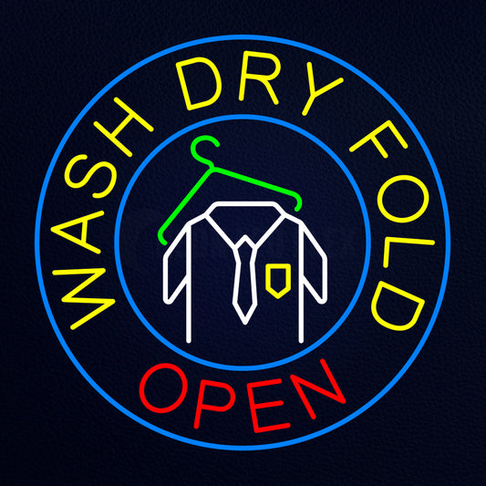 Wash Dry Fold Open LED Neon Sign