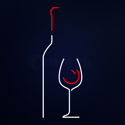 Wine Glass with Bottle Neon Sign