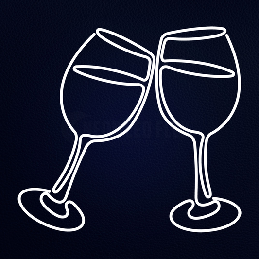 Wine Glasses Neon Sign