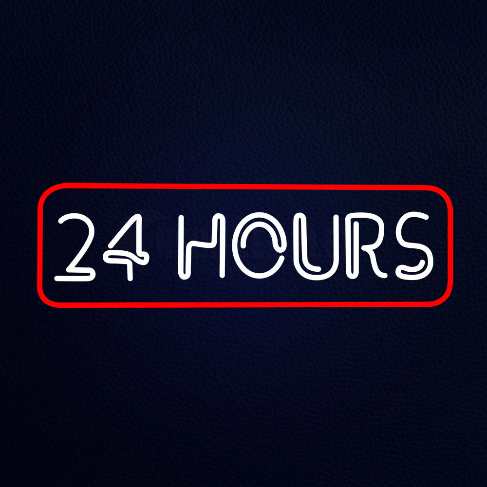 24 Hours Neon Flex Sign