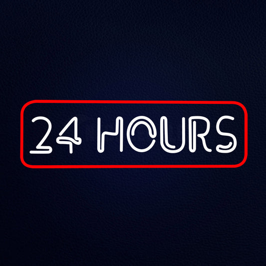 24 Hours Neon Flex Sign