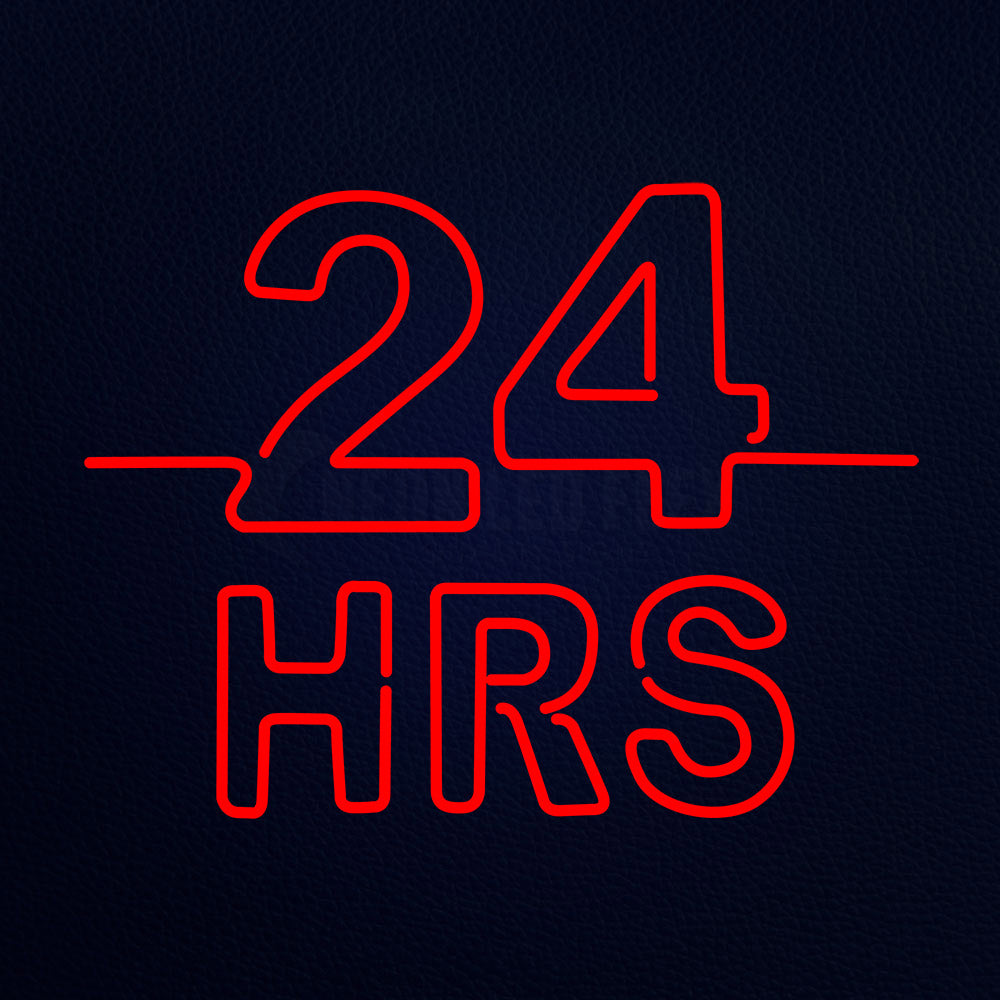 24 Hours Neon Flex Sign