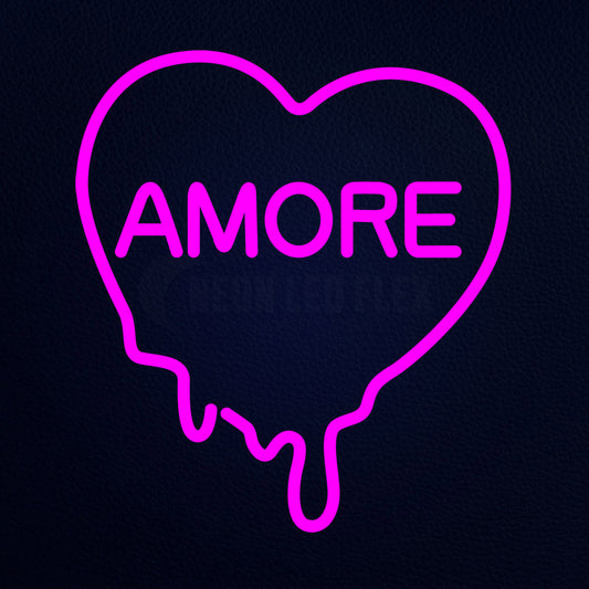 Amore Make My Heart Melt Real Neon Flex Sign