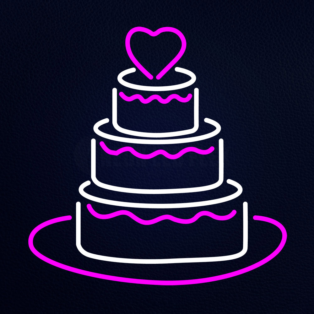 Anniversary Cake Neon Flex Sign