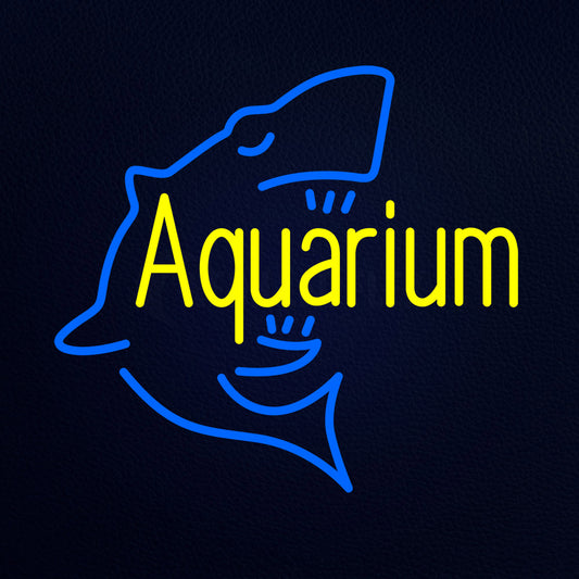 Aquarium With Shark Logo Neon Flex Sign