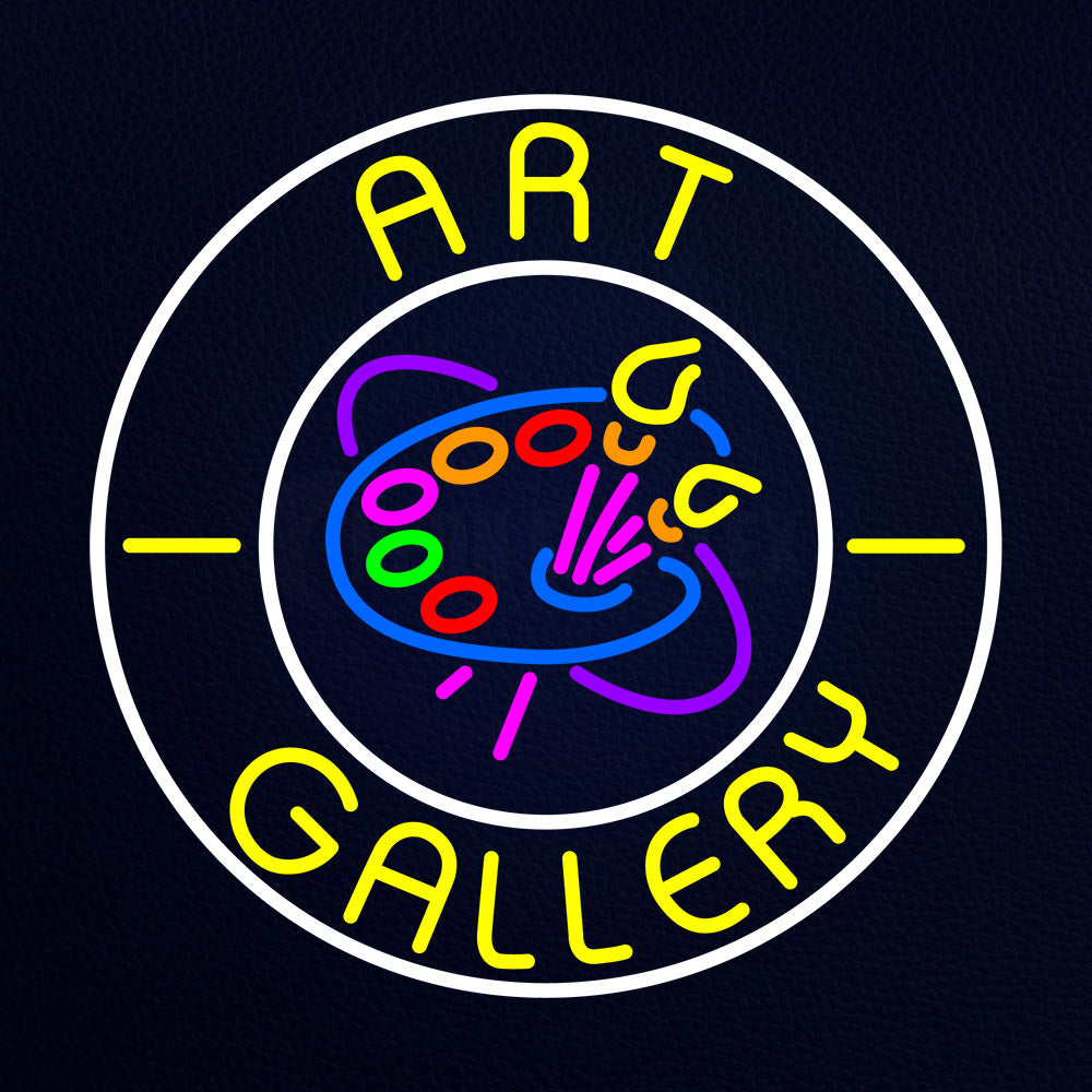 Art Gallery With Logo Neon Flex Sign