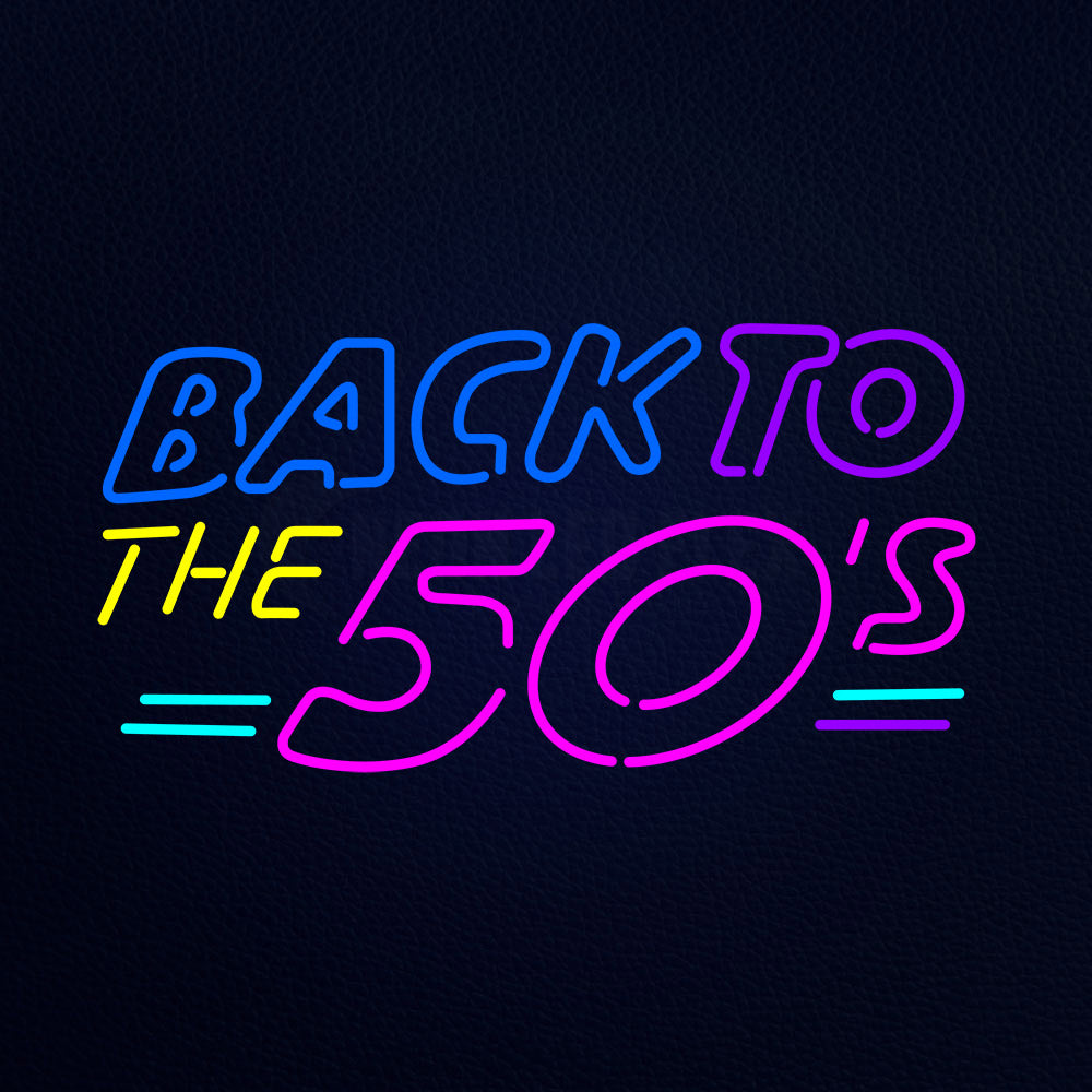 Back To The 50S Logo Neon Flex Sign