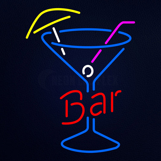 Bar In Between Martini Glass Neon Flex Sign