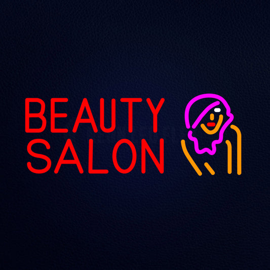 Beauty Salon With Girl Neon Flex Sign