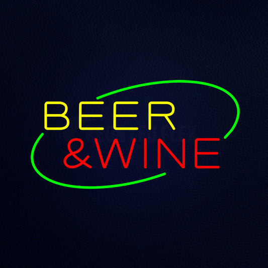 Beer And Wine Animated Neon Flex Sign