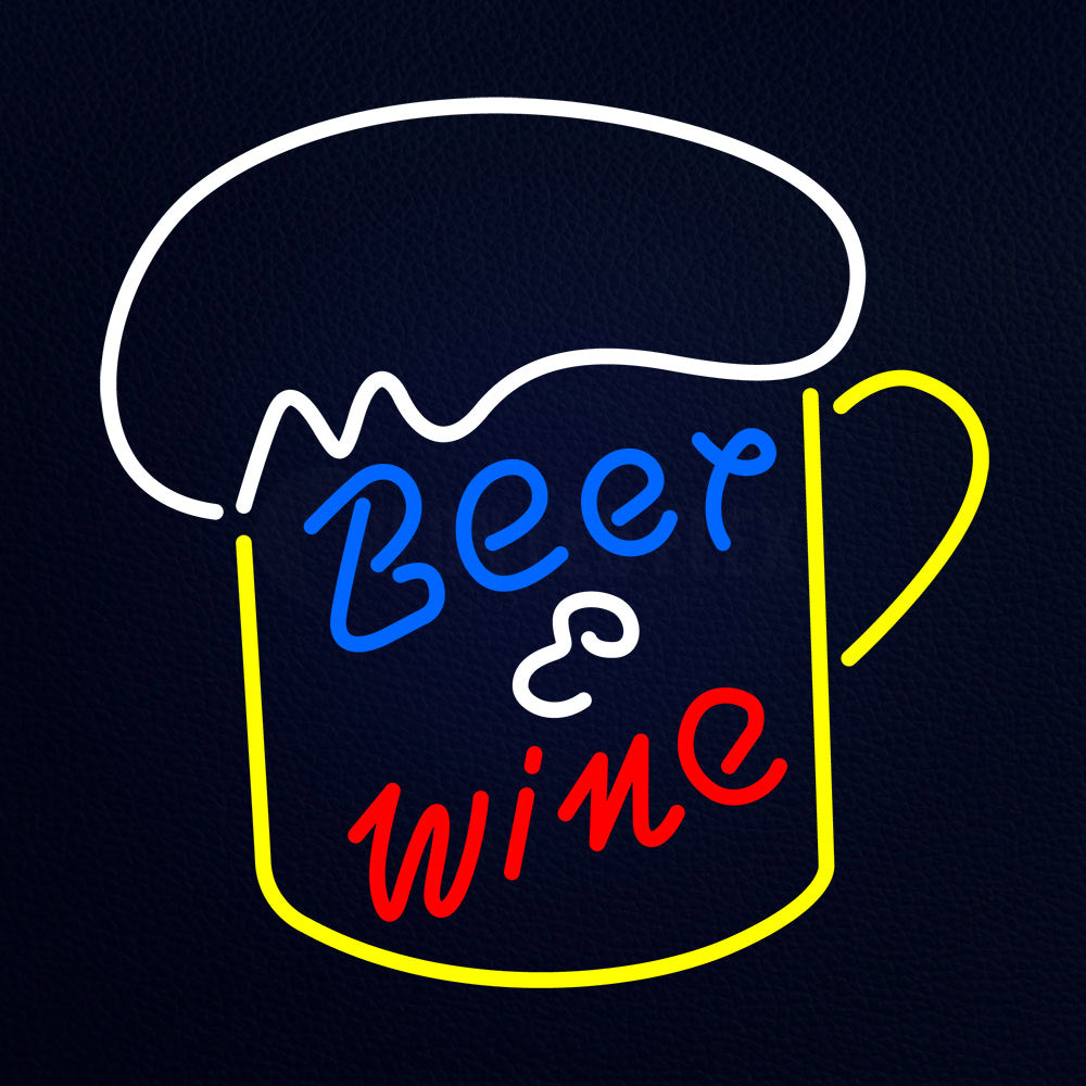 Beer And Wine Mug Neon Flex Sign