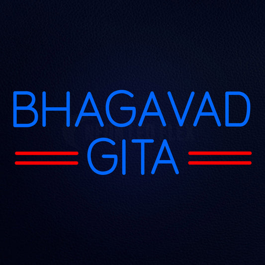 Blue Bhagavad Gita Neon Flex Sign