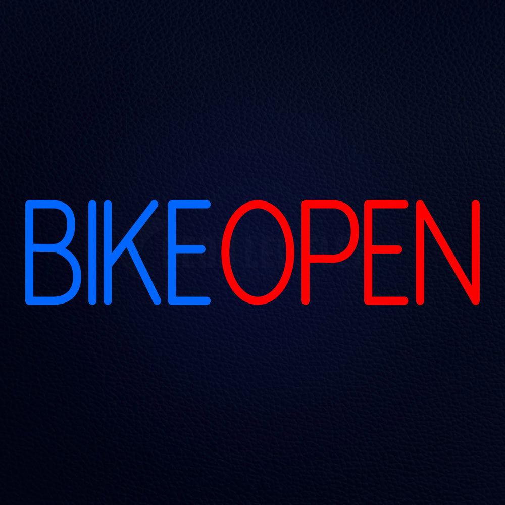 Blue Bike Open Neon Flex Sign