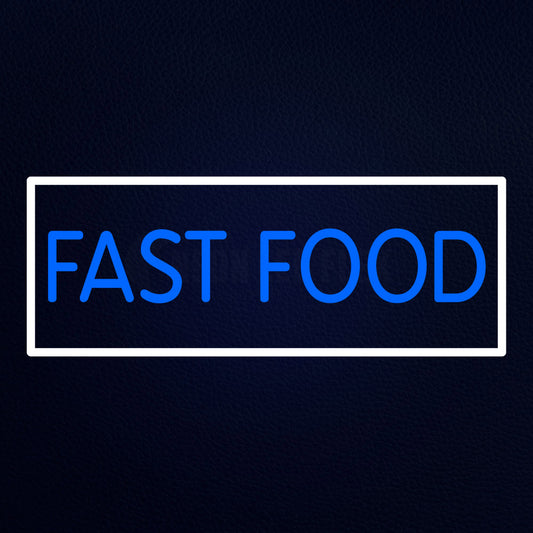 Blue Fast Food With Border Neon Flex Sign