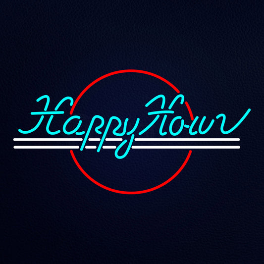 Blue Happy Hour Neon Flex Sign