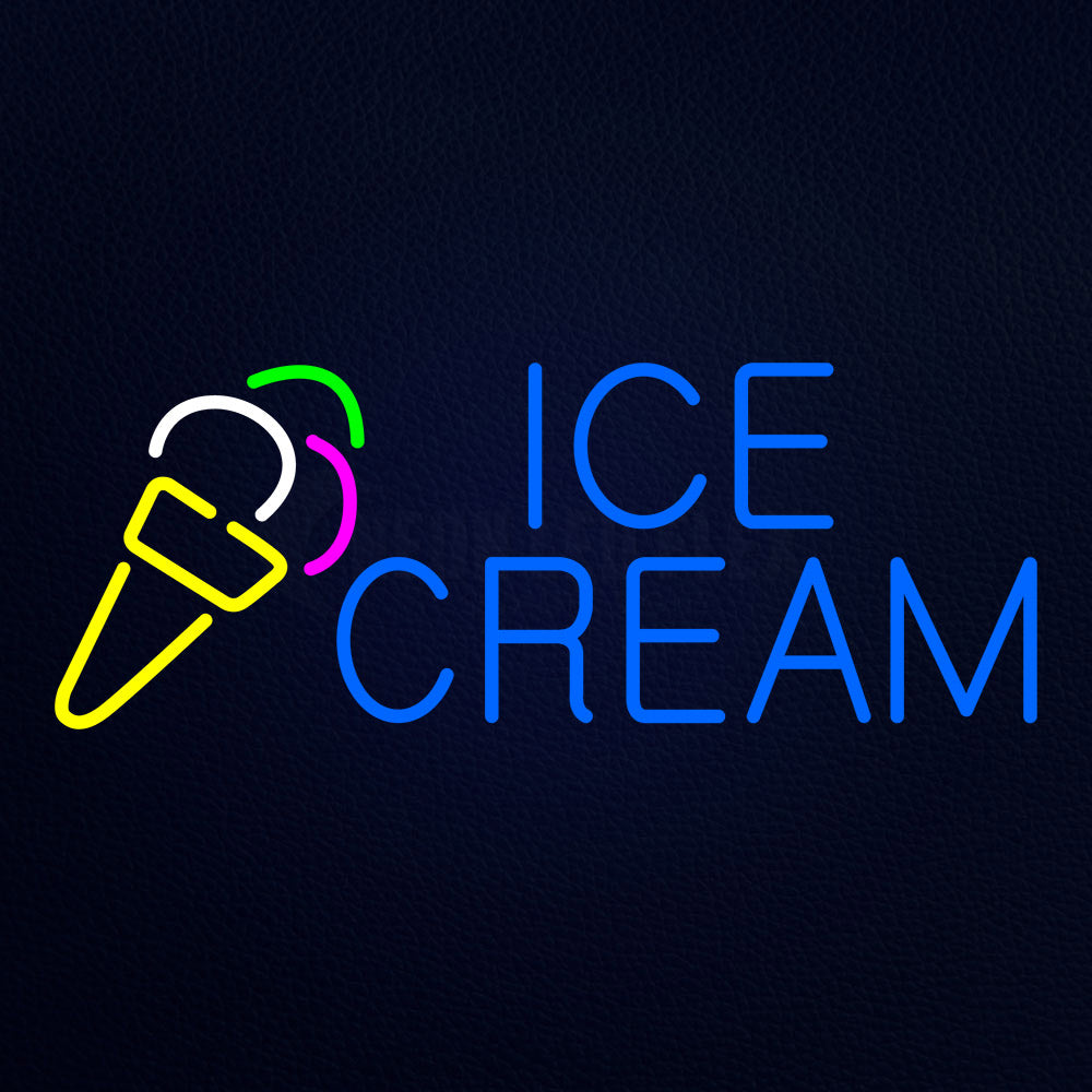 Blue Ice Cream Logo Neon Flex Sign