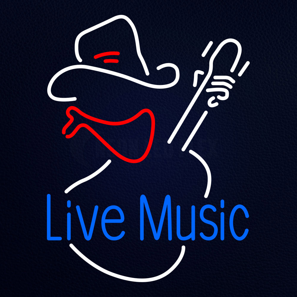 Blue Live Music Block Neon Flex Sign