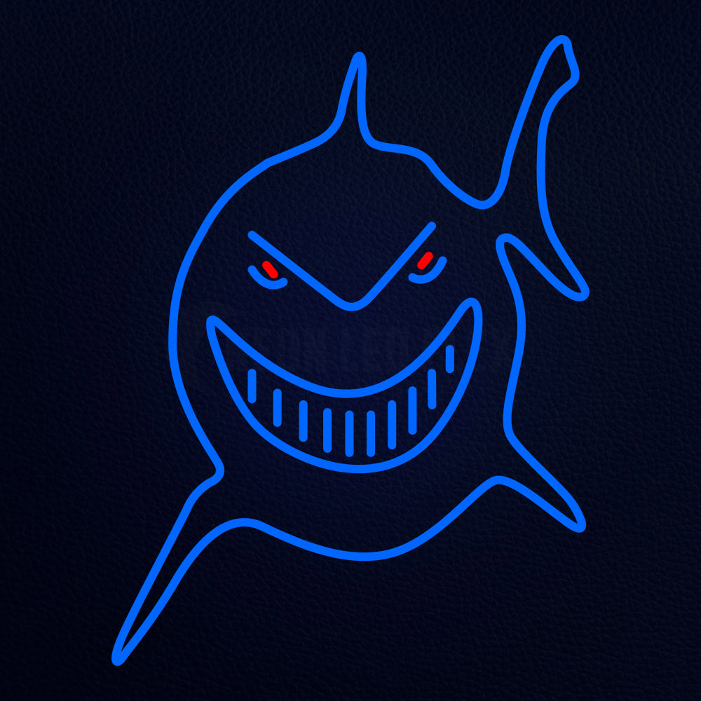 Blue Shark Face Neon Flex Sign