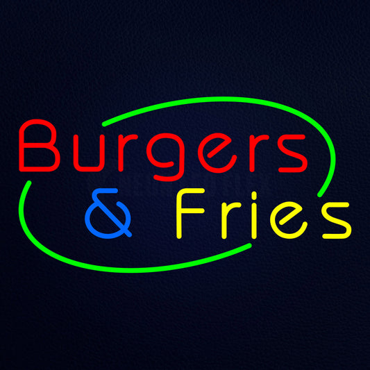 Burgers And Fries Animated Neon Flex Sign