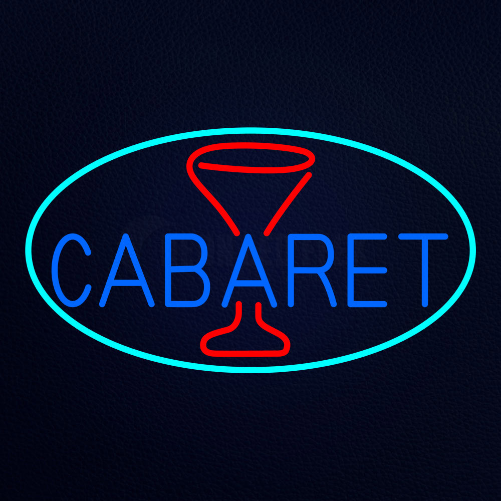 Cabaret With Wine Glass Neon Flex Sign