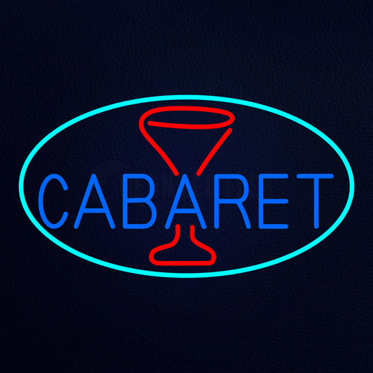 Cabaret With Wine Glass Neon Flex Sign