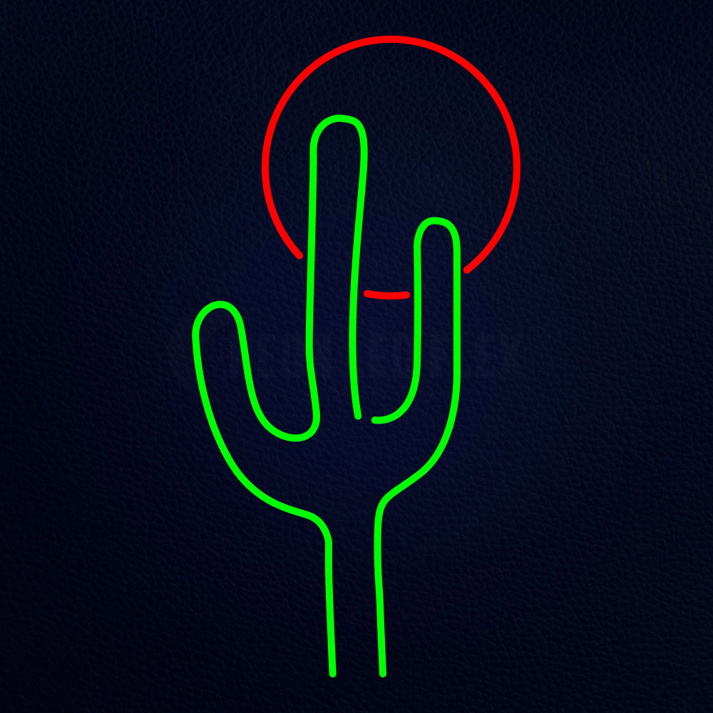 Cactus With Sun Neon Flex Sign